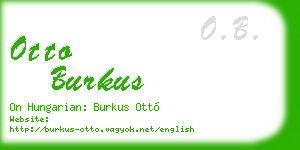 otto burkus business card
