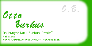 otto burkus business card